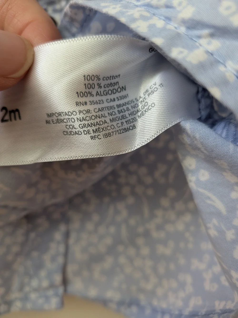 Carter's Light Blue Floral Short-Sleeve Button-Up Shirt